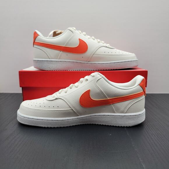Nike Court Vision Low 'Sail Safety Orange' - Men's 9.5 DH2987-115 - Picture 2 of 10